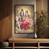 The Castle Decor Lord Shiva Parivar Wall Painting Framed Artwork 20x30 Inch Style 5