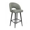 Doe Buck Faux Leather Counter Height Bar Stool in Sage Colour with Black Legs