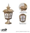 MULLION Antique Gold Outdoor Pedestal Gate Light