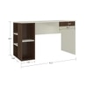 Astra Study Desk with Open Shelves and Drawer in Ivory Coffee Walnut Colour