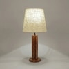 TallBoy Wooden Table Lamp with Brown Base and Premium White Fabric Lampshade