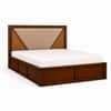 Shilp Solid Wood Comfort Queen Bed Hydraulic Storage Provincial Teak Finish Mattress 60 x 78 Inches