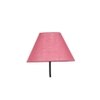 Cora Pink Natural Fiber Floor Lamp with Black Iron Base