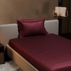 Stoa Paris 300TC UltrSatin Single Bedsheet Set Satin Single Velvet Wine