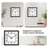 Bold Square Wooden Wall Clock with Geometric Dial and Modern Roman Numerals
