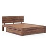 Kuba Solid Wood King Size Bed With Drawer Storage (Teak Finish)