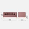 Texude Velvet 2 Seater Sofa in Pink Colour