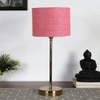 Pink Jute with Metal Gold Table Lamp