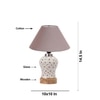 Devansh Conical Grey Cotton Shade Lamp With Wood & Mosaic Glass Base For Decoration/Office/Home/Gifting/Study For Decoration/Office/Home/Gifting/Study -(10X10X14.5) Inches -A