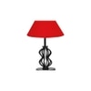 Octavia Red cotton Table lamp with Iron Base