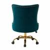Doe Buck Swen Luxury Teal Tufted Velvet Office Chair