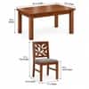 Globally Indian Patrika Solid Sheesham Wood 4 Seater Dining Table Set 4 Chairs Grey