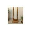 Cavern Wooden Floor Lamp with Brown Base and Jute Fabric Lampshade