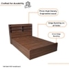 Mavora Double Bed With Headboard Storage In Columbian Walnut Finish