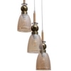 Eliante Cluster Hanging Lights Mild Steel, Wood & Glass Material Antique, Brown & Champaign Finish