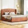 Holmebrook Upholstered Storage Bed In Hydraulic in King Size with Tan Leatherette Colour