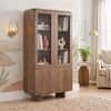 Olen Solid Wood Display cum Bookshelf In Amber Walnut Finish