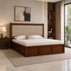 Tarang Solid Wood Comfort King Bed Hydraulic Storage Provincial Teak Finish Mattress 72 x 78 Inches