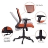 Ebeaony Mid Back Ergonomic Chair in Orange Colour