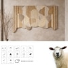 Abstract Handmade Natural Wool Wall Art Beige Geometric Textured 4 x 2 Feet