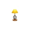 Ainsley Yellow cotton Table lamp with Wood & Iron Base