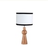 Devansh Multicolor Cotton Table Lamp With  Wood Natural Base (7X18.25 Inches)-8