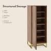 Nina 12 Pairs Solid Wood Shoe Cabinet In Amber Walnut Finish