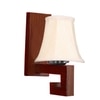 Devansh Wood Wall Mounted Lamp With Off-White Cotton Shade