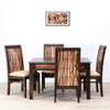 Dual Tone Sheesham Wood 4 Seater Dining Set In Honey Oak Finish