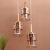 Eliante Hanging Light, 3 Bulb, Champaign Glass Shade, Mild Steel Pendant Lighting