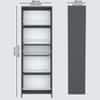 5 Open Shelves In Highland Pine Finish With Free Standing Tall Units.
