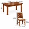 Globally Indian Jaalika Solid Sheesham Wood 4 Seater Dining Table Set 4 Chairs Beige