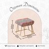 Crest Jacquard Metallic Stool in Blue Color