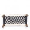 Oakville Sheesham Wood Vintage 2 Seater Maachi Balcony Bench with 2 Stools in Black and White