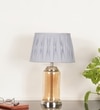 Duffield Amber Glass Table Lamp With  Cotton Shade