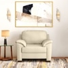 Farina 1 Seater Premium Italian Leather Sofa In Creme Fraiche
