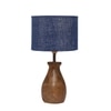 Devansh Blue Jute Table Lamp With Wood Natural Base (7X13 Inches)-13