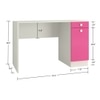 Celestia Kids Study Desk with Shuttered Cabinet and Drawer in Barbie Pink Colour