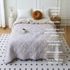 Cream Floral Comforter Quilted Reversible Cotton 350 Gsm Double Bed 240 X 220 Cms