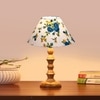 Devansh Multicolor Cotton Table Lamp With  Wood Natural Base (10X10X16) Inches)-38