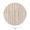 Handmade Round Wool Rug Modern Abstract Beige 7 Feet Carpet