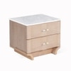 Dune Solid Wood Bedside Table in White Colour
