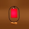 Devansh Red Cotton Drum Wooden & Iron Table Lamp -17 Inch Height  -C