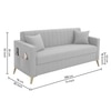 Convil Velvet 3 Seater Sofa in Grey Color