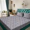 Purple Floral 180 TC Flat 1 Queen  Bedsheet with 2 Pillow Covers