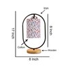 Devansh Printed  Cotton Drum  Wooden & Iron Table Lamp -17 Inch Height  -P