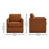 Bobby Boucle Fabric Lounge Chair in Orange Colour