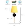 Devansh Metal Electric Wall Light in Black Colour with Yellow Shade Count of 1 Light