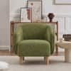 Okla Boucle Curved Barrel Accent Chair Green Colour