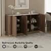 Dorian Engineered Wood Sideboard With Ceramic Top In Walnut High Gloss Finish